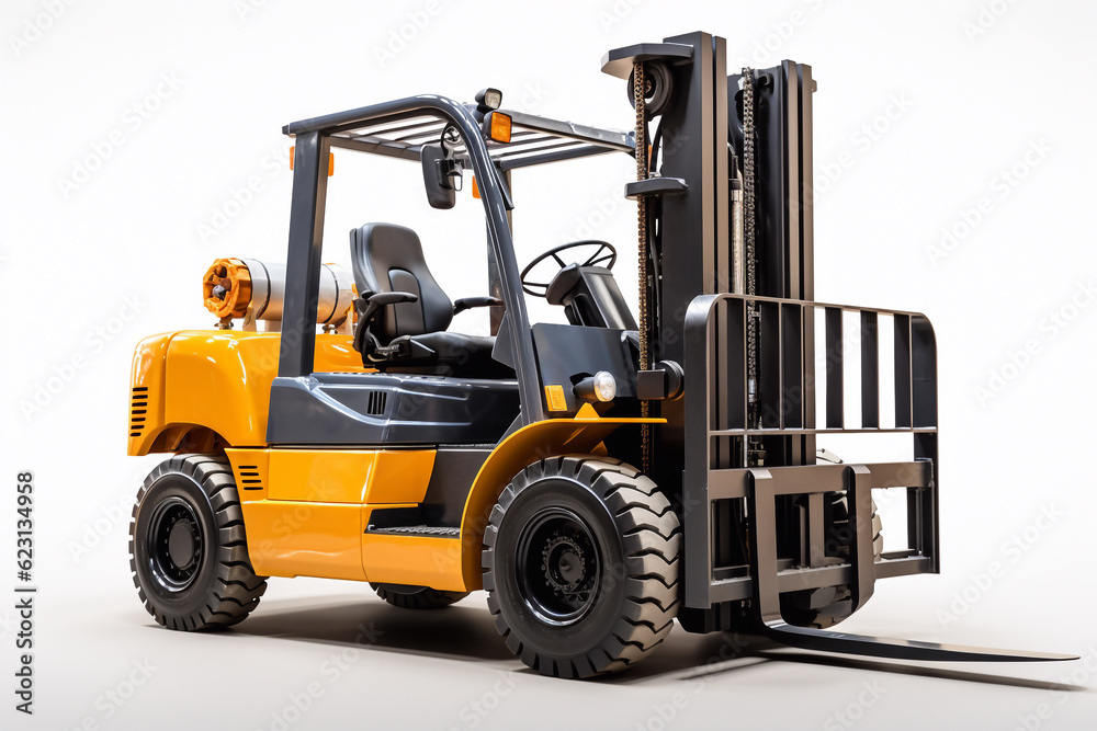 Forklift isolated on white background