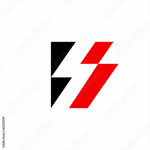 Free Download Thunderbolt logo design on negative space triangles and parallelograms. - GFXLoad