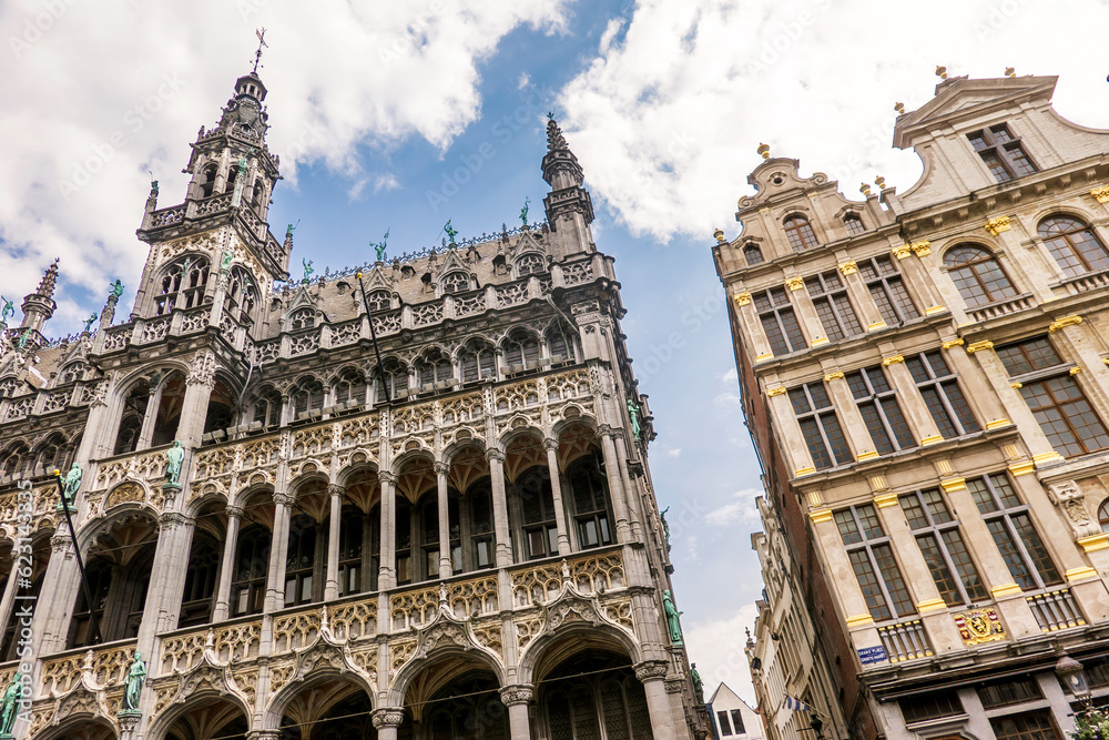 Obraz premium Brussels, Belgium: View of the Historical City Center Buildings of the Gran Place Square, Unesco Site