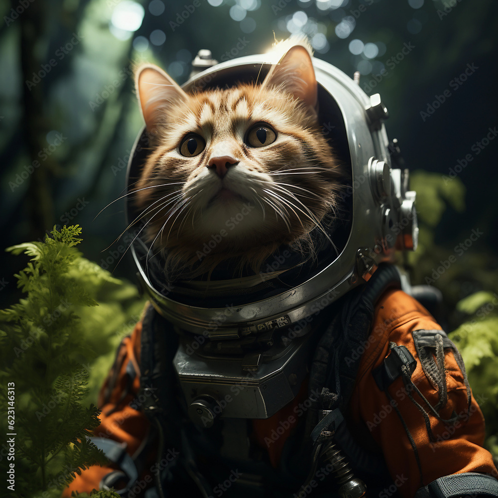Astronaut cat in the forest Astronaut cat in the forest