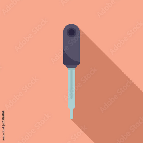 Test result dropper icon flat vector. Clinic sample. Corona rapid