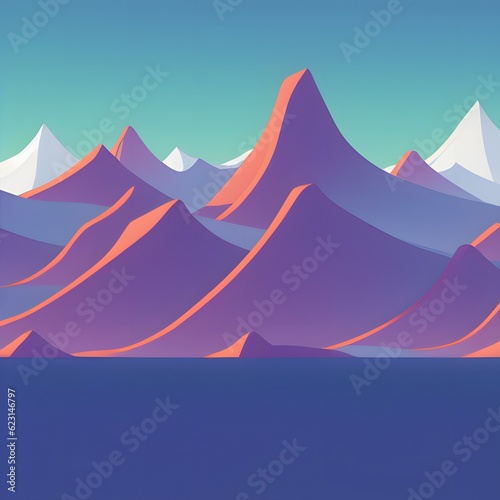 mountain landscape, mountain and mountains, vector, illustration