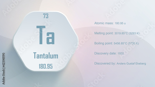 Modern periodic table element Tantalum 3D Vector Illustration