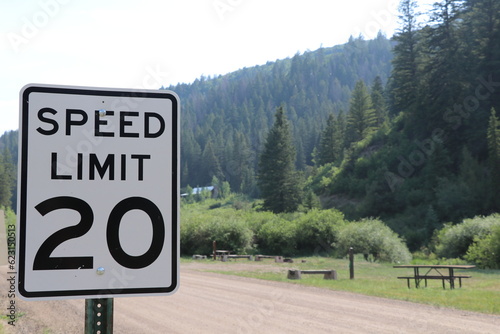 Speed Limit Sign in the Mountains