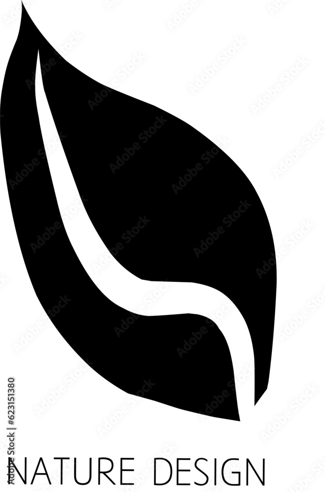 Black logo single leaf. Nature design for company. Black logo single leaf. Nature design for company.