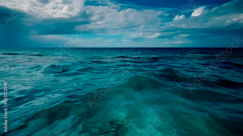 ocean landscape and blue sky, Generative AI