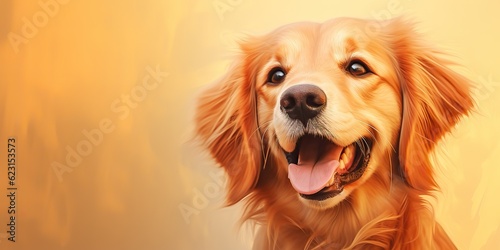 AI Generated. AI Generative. Happy cite smile dog frontal face frontal portrait. Animal pet food promotion marketing. Graphic Art