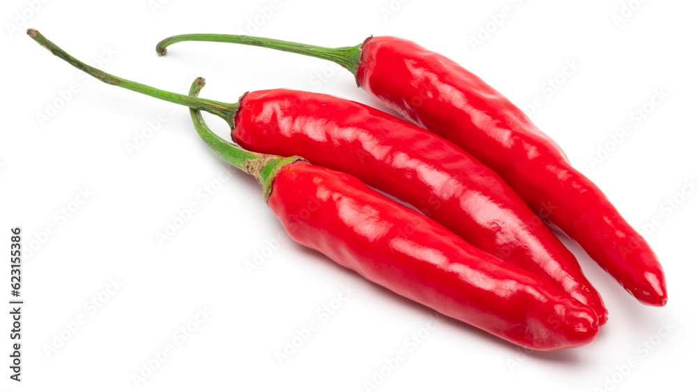 Red Chili Pepper Isolated. Realistic Red Chili Pepper on a White Background. Red Chili Pepper Isolated. Realistic Red Chili Pepper on a White Background.