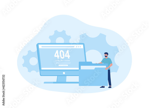Error data input process trending concept flat illustration