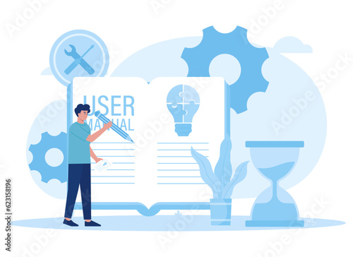 Fill in manual data concept flat illustration