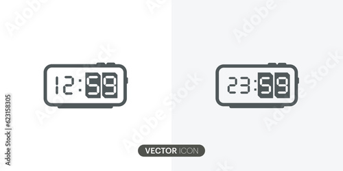 Digital alarm clock icon. Alarm with digital number flat design. Simple colored icon for website design. Vector illustration.