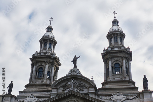 classic architecture of catholic churches in santiago de chile