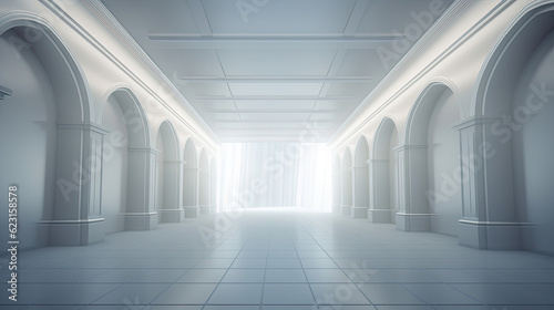 3D Empty Light Room. Generative AI