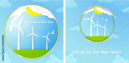 International Day of Clean Air for Blue Skies Vector Artwork. EPS 10.