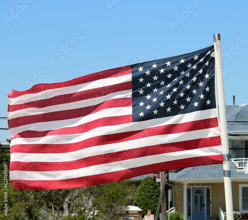 american flag on the wind