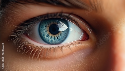 Beautiful blue eye close up