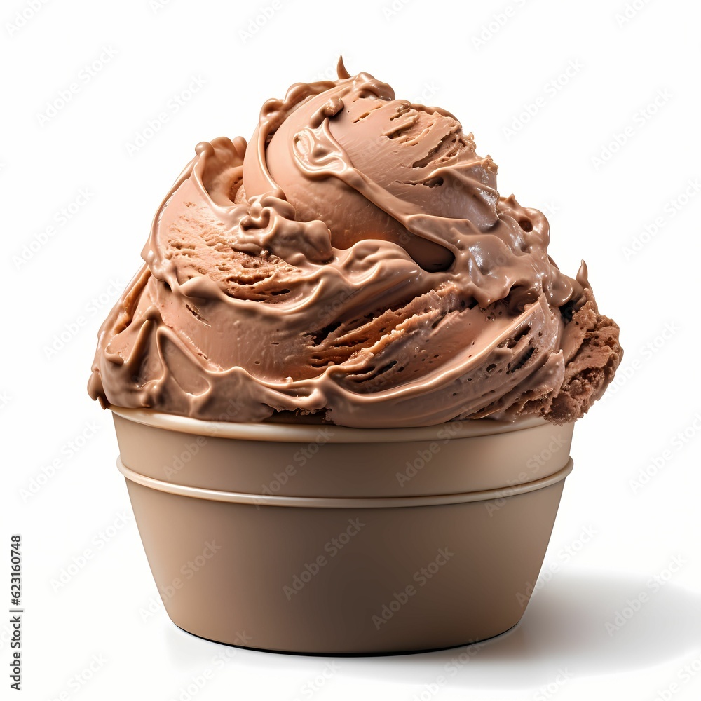 scoop chocolate ice cream on bowl AI Generative scoop chocolate ice cream on bowl AI Generative