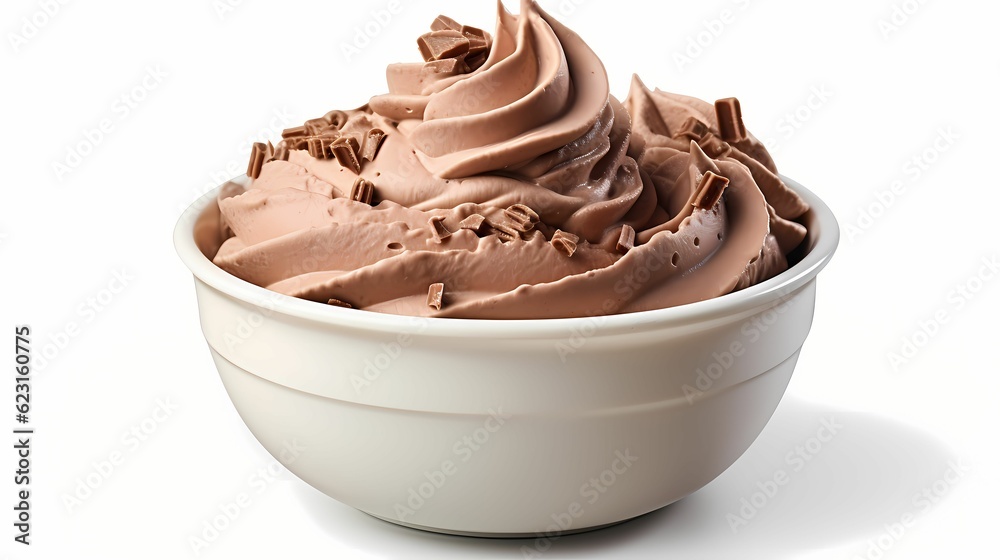 scoop chocolate ice cream on bowl AI Generative scoop chocolate ice cream on bowl AI Generative