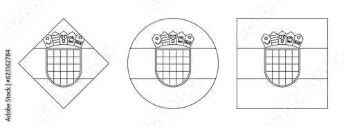 Fotografie croatia flag outline set