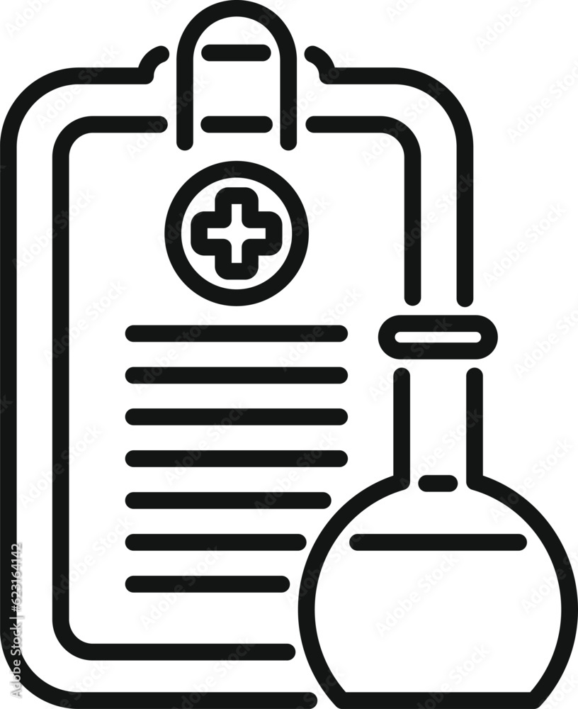 Flask result test icon outline vector. Medical lab. Data kit Flask result test icon outline vector. Medical lab. Data kit