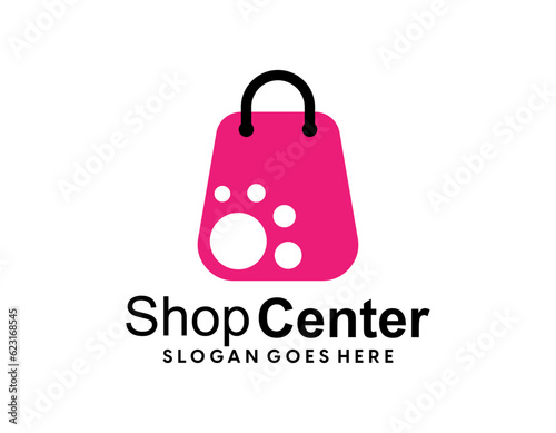 shop logo with bag icon for e commerce and store logo