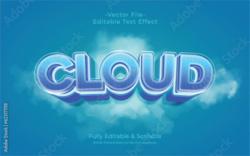 Cloud 3D Style Text Effect Full Editable