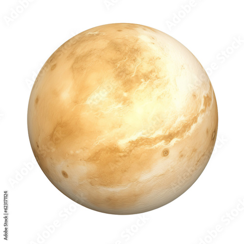 Venus planet isolated on transparent background cutout. High resolution.