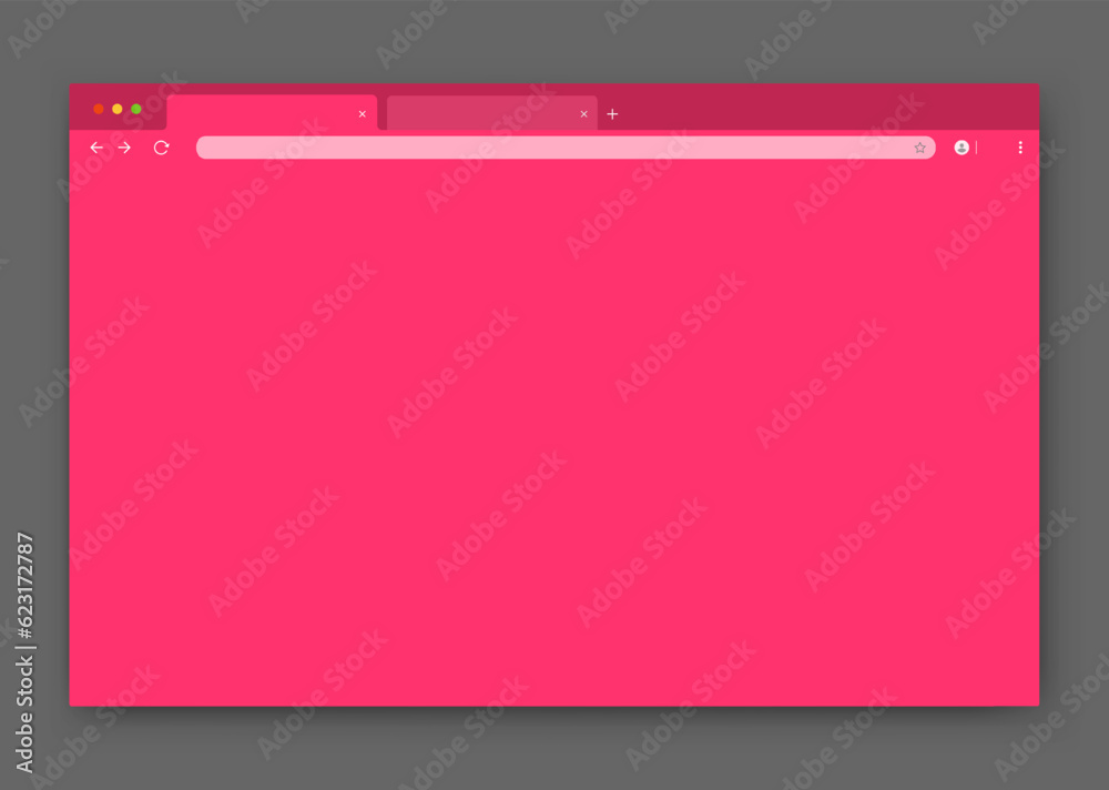 The design of the web browser window in purple on a gray background. An empty website layout with a search bar and toolbar. Vector EPS 10. The design of the web browser window in purple on a gray background. An empty website layout with a search bar and toolbar. Vector EPS 10.