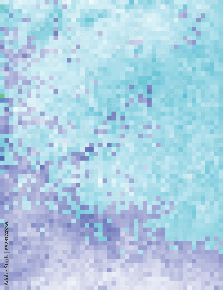 Fototapeta premium Pixel Art design - blurred background. Blue mosaic pattern. Vector clipart