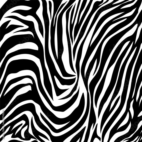 Hand drawn zebra skin retro seamless pattern