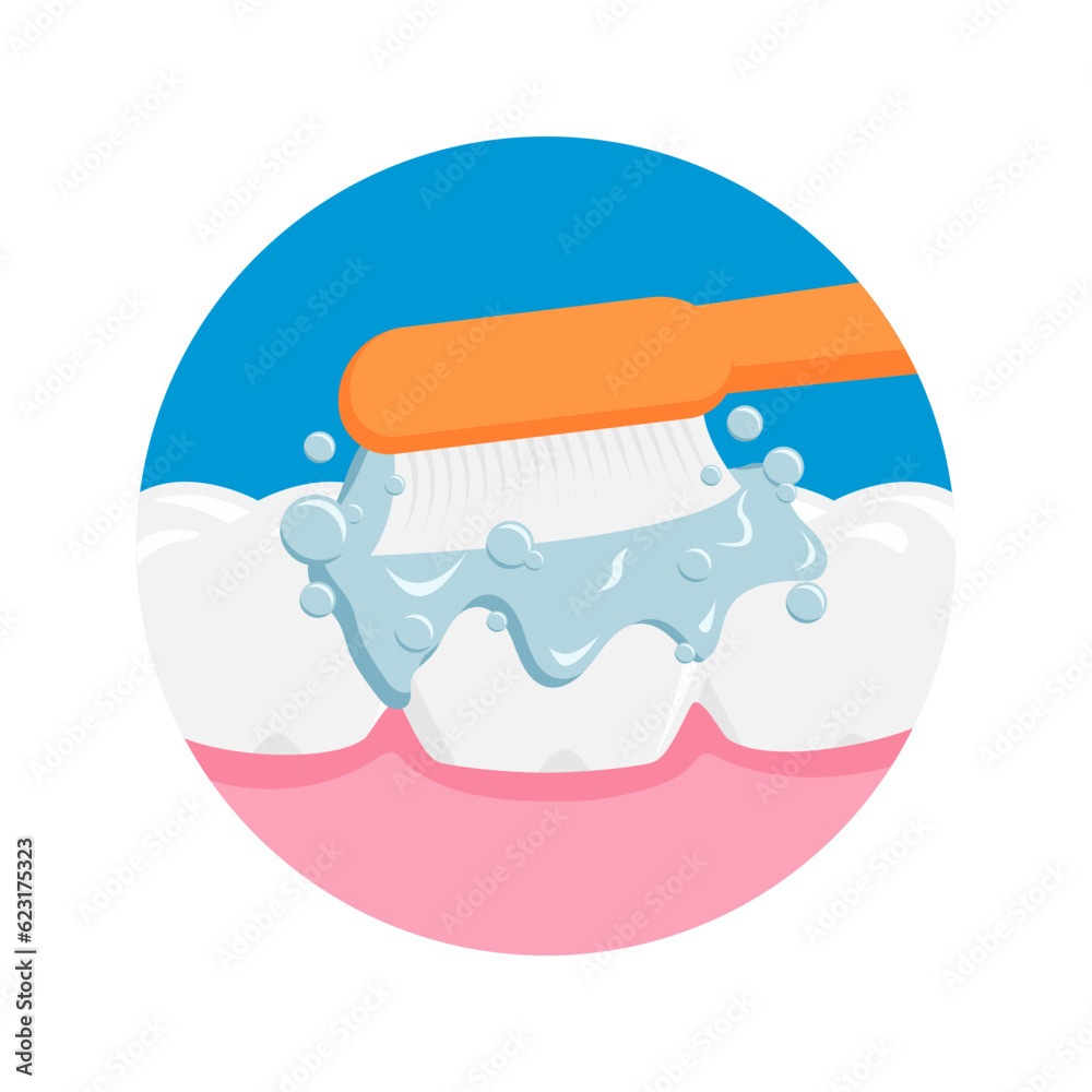 brushing teeth vector illustration. Teeth care icon sign symbol
