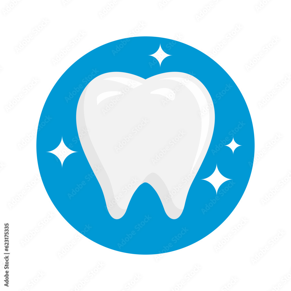 clean and healthy tooth illustration. Tooth care icon sign symbol
