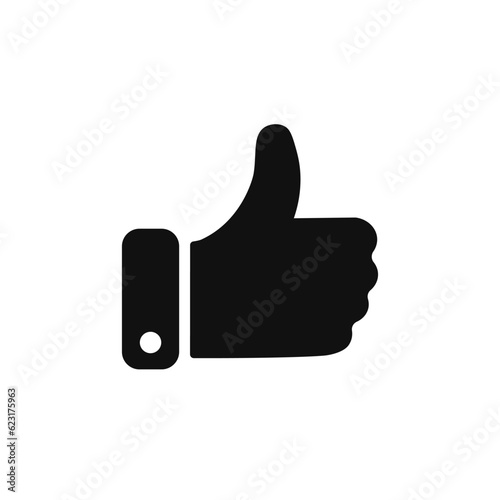 Like up icon. Vector thumb up icon. Hand good like silhouette symbol. Finger up sign. Social media sign. Editable stroke