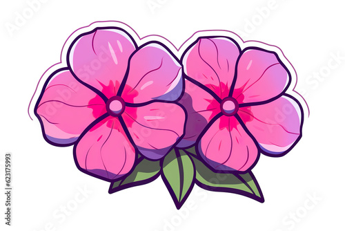 kawaii beautiful flowers sticker image, in the style of kawaii art, meme art, isolated white background PNG