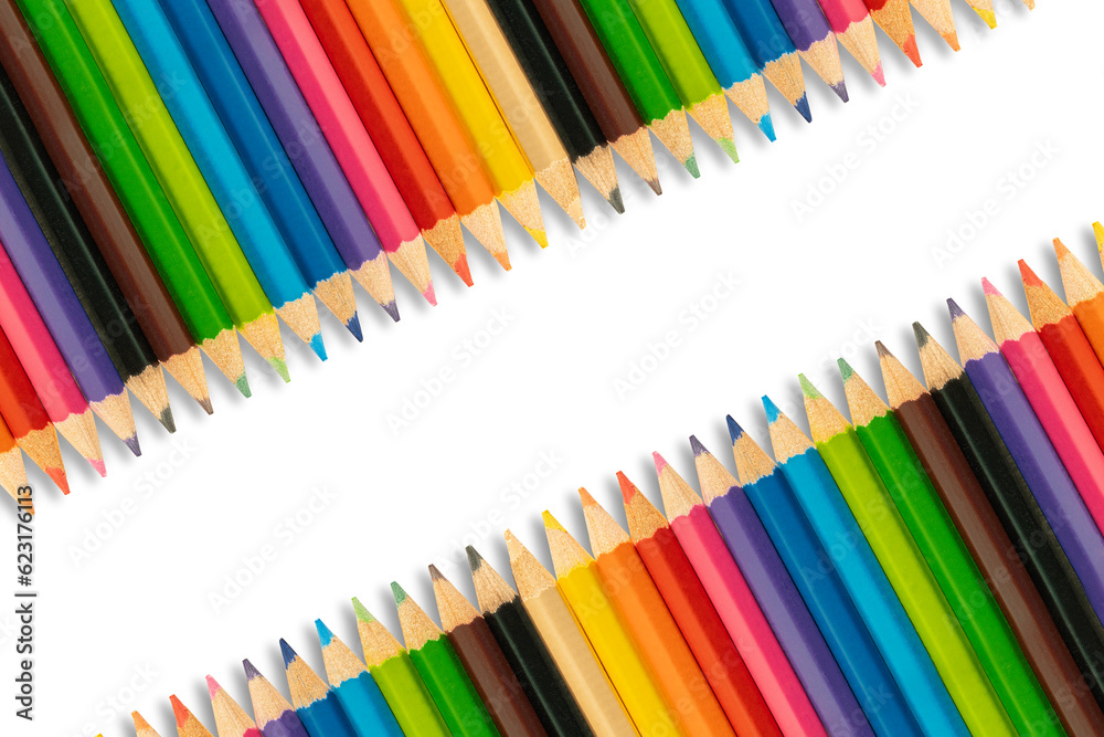 Pencil color isolated on white background,diagonally Pencil color isolated on white background,diagonally