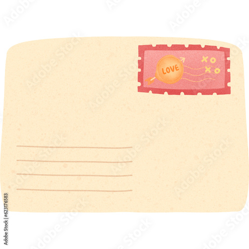 Romantic love letter envelop