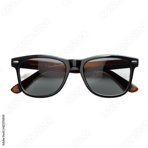 Flat top sunglasses isolated on transparent background. Generative AI