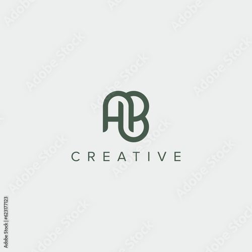 Alphabet letter AB BA logo design template - vector.