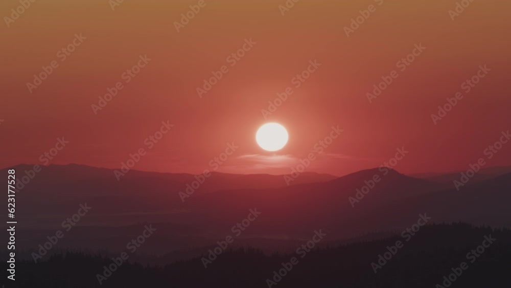 Sunset in the Carpathian Mountains