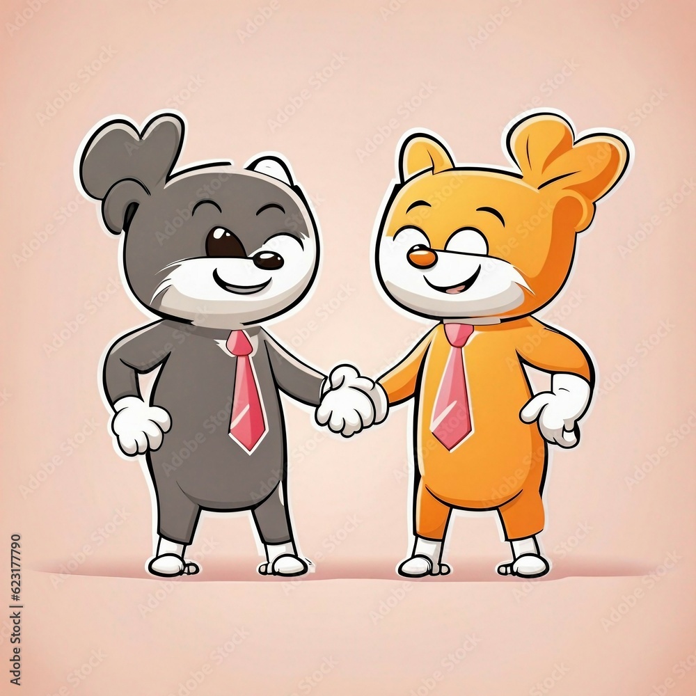 cartoon handshake partnership