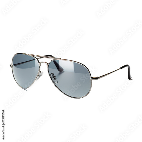 Clear aviator sunglasses isolated on transparent background. Generative AI