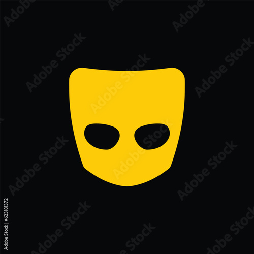 Face mask icon isolated on black background. Symbol modern, simple, vector, icon for website design, mobile app, ui. Vector Illustration
