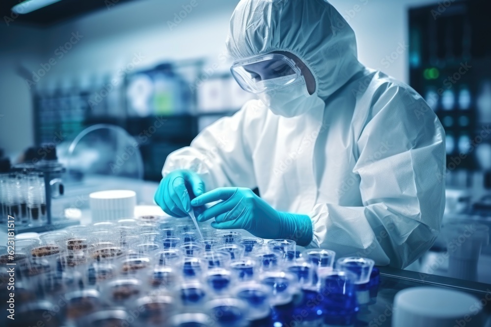 Scientists Conducting Research in High-Security Laboratory Generative AI Scientists Conducting Research in High-Security Laboratory Generative AI