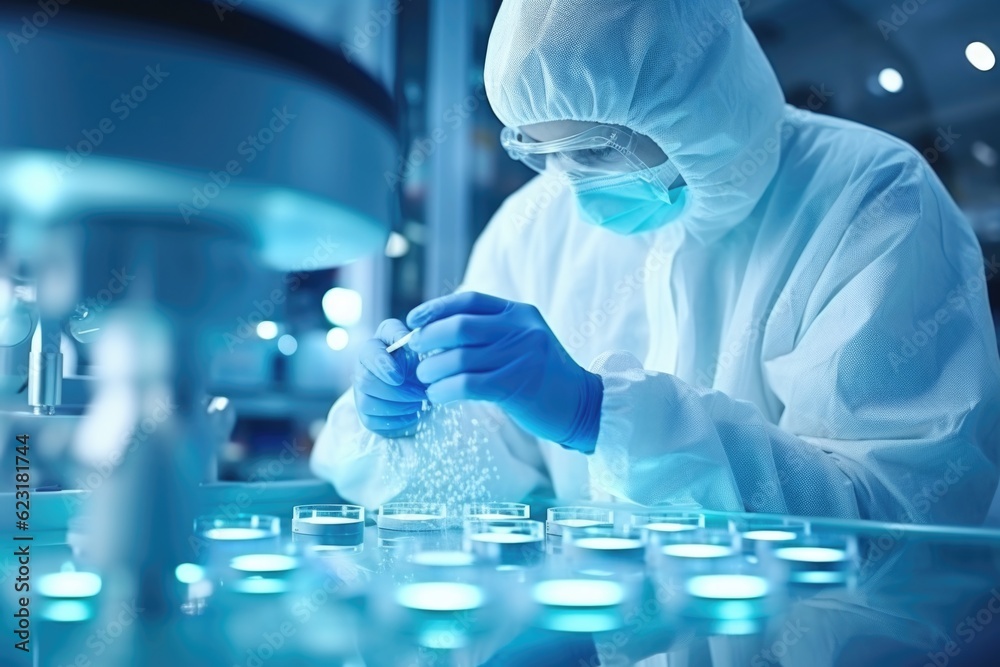 Scientists Conducting Research in High-Security Laboratory Generative AI Scientists Conducting Research in High-Security Laboratory Generative AI