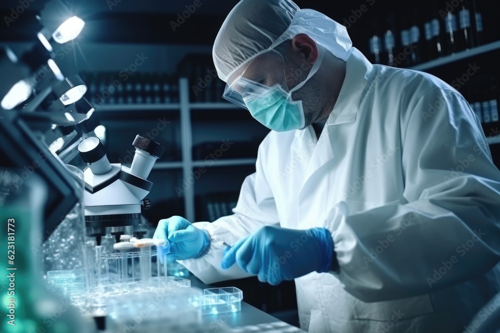 Scientists Conducting Research in High-Security Laboratory Generative AI Scientists Conducting Research in High-Security Laboratory Generative AI