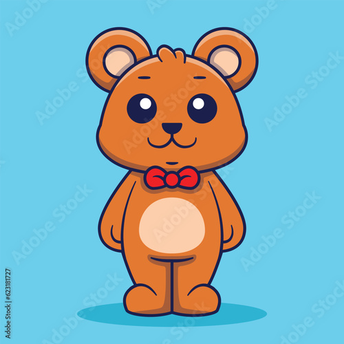 Cute bear mascot logo vector illustration