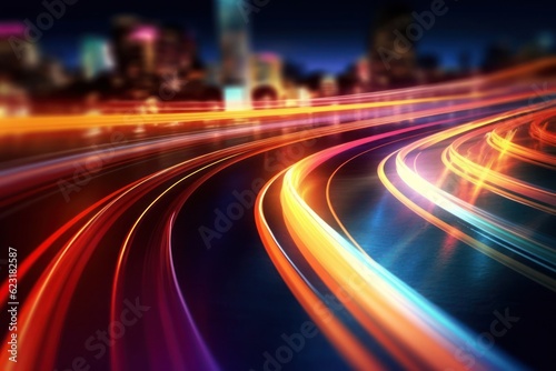 Abstract background of the light trails on the road