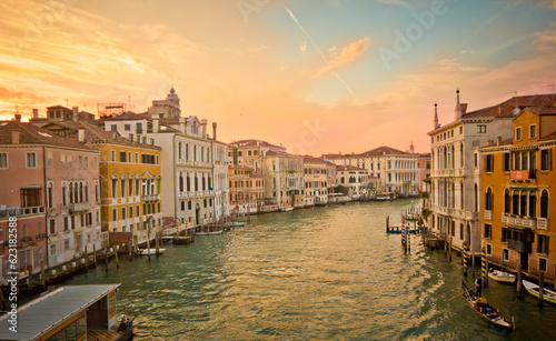 canal view in venice from a bridge 