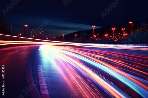 Abstract background of the light trails on the road