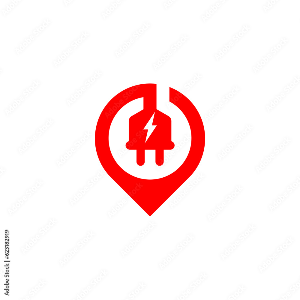 Pin electric symbol icon vector Pin electric symbol icon vector